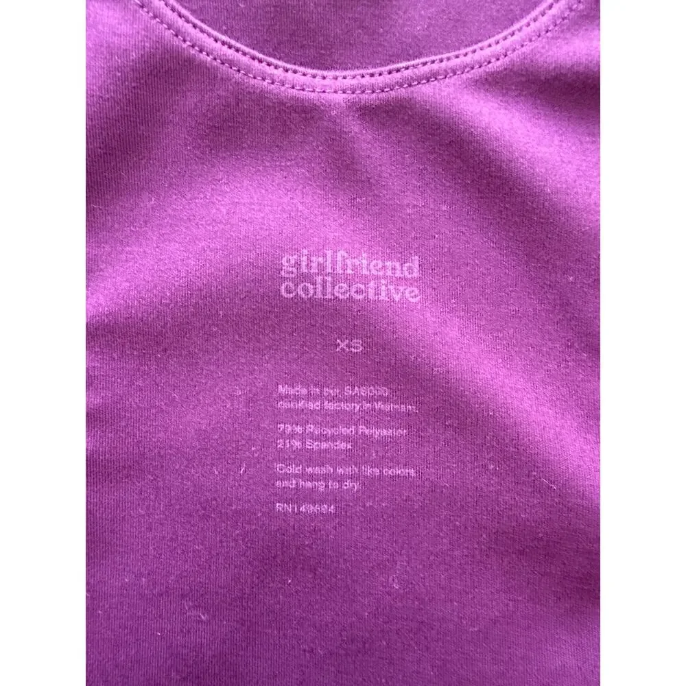 Girlfriend Collective Dylan Tank Bra in Burgundy Purple Size XS X-Small